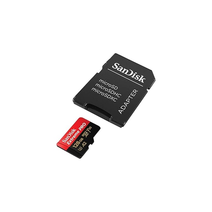 SanDisk 128GB Extreme PRO microSDXC UHS-I spominska kartica z adapterjem