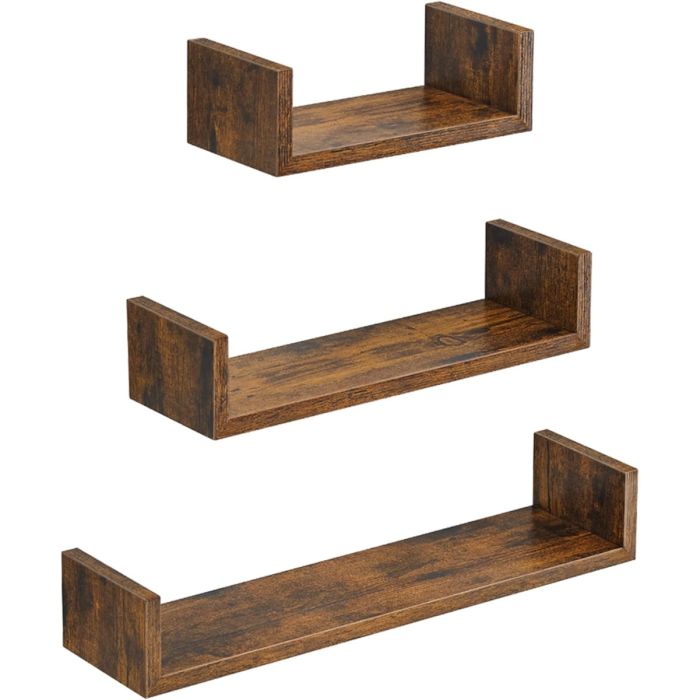 SONGMICS komplet 3 plavajočih stenskih polic