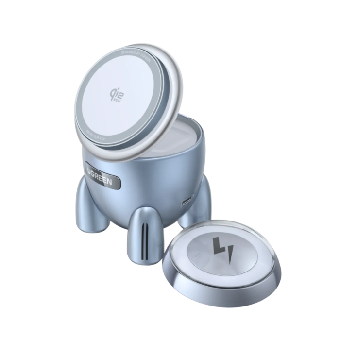 Ugreen 2-in-1 MagSafe brezžični polnilnik Qi2 30W
