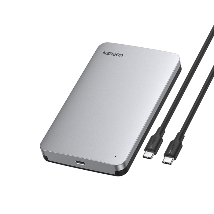 Ugreen 2.5 SATA ohišje za disk srebrn - box
