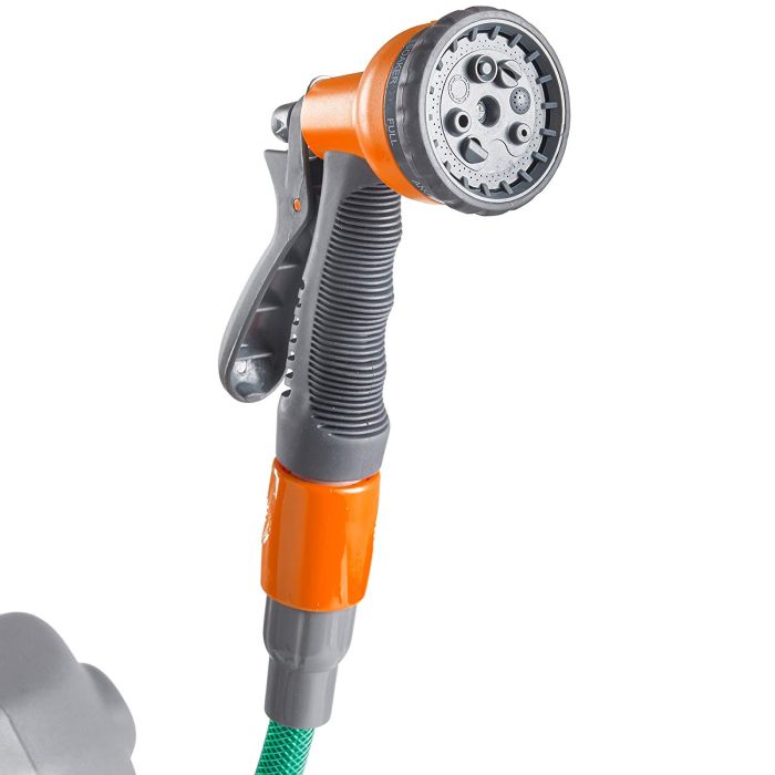 VonHaus stenski nosilec za cev 30m auto Roll-Up 8-funkcijska razpršilna pištola