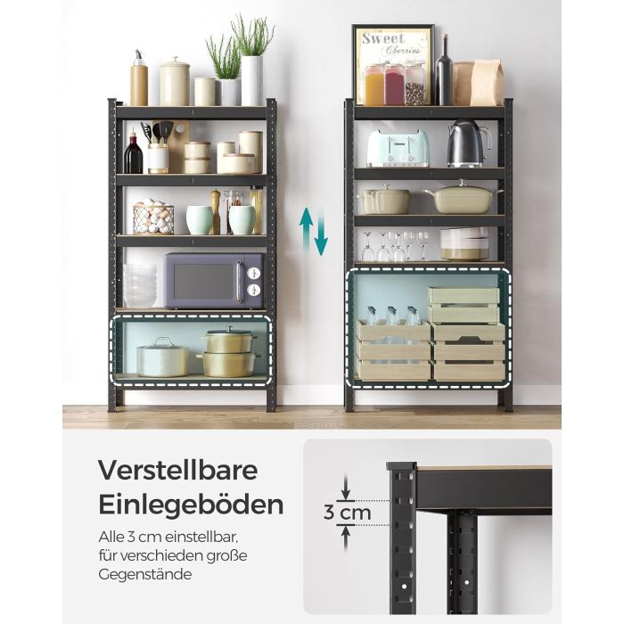 SONGMICS Regal 30 x 75 x 150 cm rjavo-črna,GLR030B21