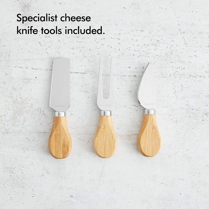 VonShef večnivojska deska s priborom iz bambusa