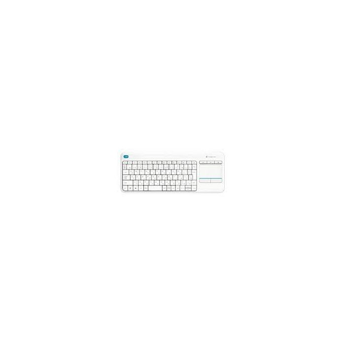 Brezžična tipkovnica Logitech K400 Plus Wireless Touch bela (Unifying, SLO gravura)
