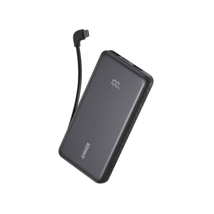 Anker Zolo Powerbank 10000 mAh, 22,5W z vgrajenim USB-C kablom, črn