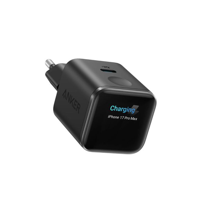 Anker Nano polnilec 45W, Smart Display, črn