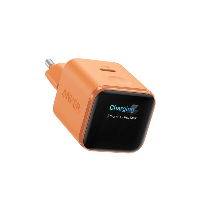 Anker Nano polnilec 45W, Smart Display, oranžen