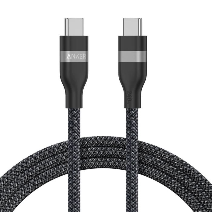 Anker pleteni USB-C na USB-C kabel 240 W, 1,8m, črn
