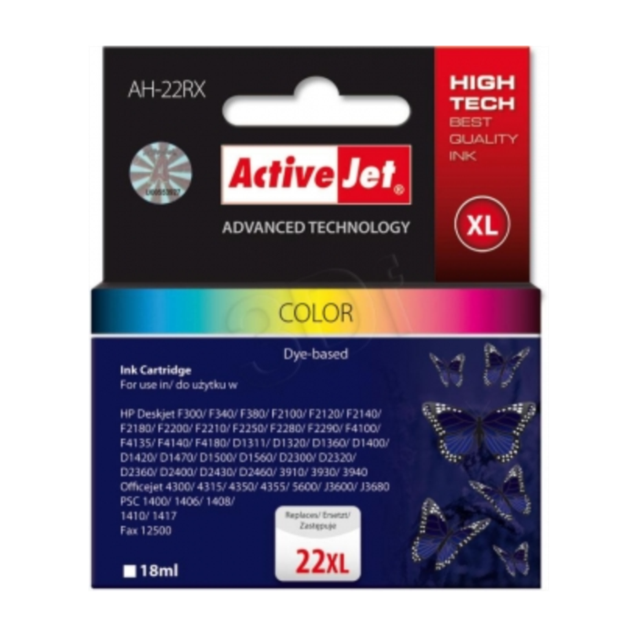 ActiveJet komplet barvnih črnil HP C9352A 22XL