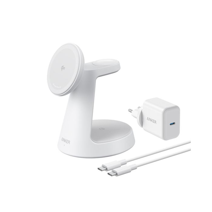 Anker MagGo brezžična polnilna postaja 3v1, belo