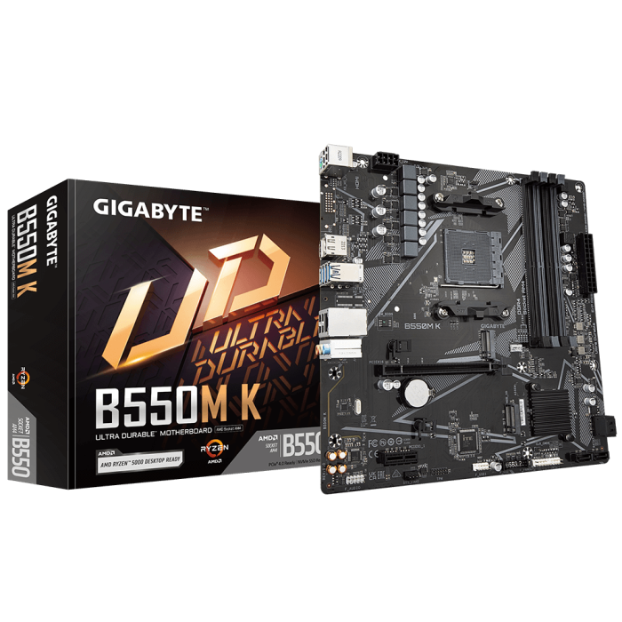 GIGABYTE B550M K, DDR4, SATA3, USB3.2Gen1, DP, AM4 mATX