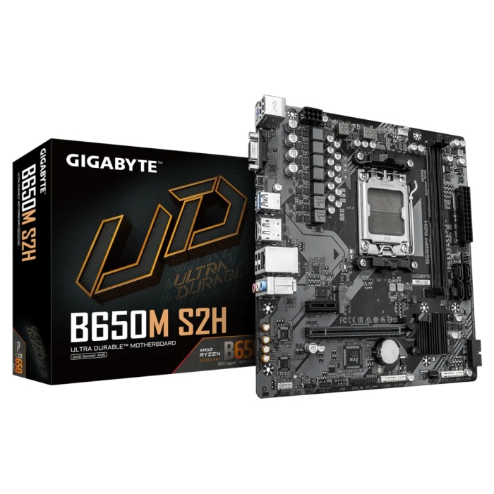 GIGABYTE B650M S2H, DDR5, SATA3, USB3.2Gen1, DP, AM5 mATX