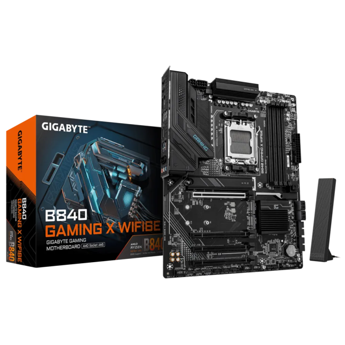 GIGABYTE B840 GAMING X WIFI6E, DDR5, SATA3, USB3.2Gen2, DP, 2.5GbE, Wi-Fi 6E, AM5 ATX