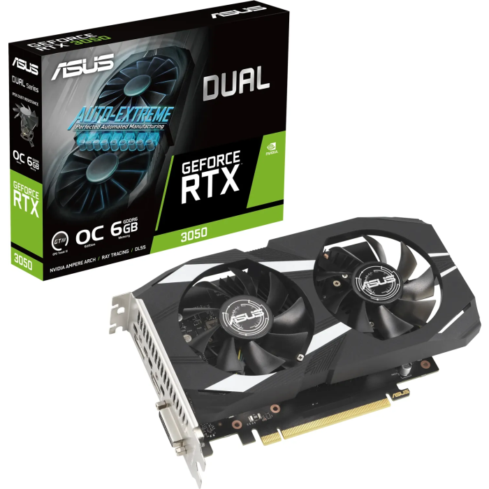 Grafična kartica ASUS GeForce RTX 3050 DUAL OC, 6GB GDDR6, PCI-E 4.0 DUAL-RTX3050-O6G