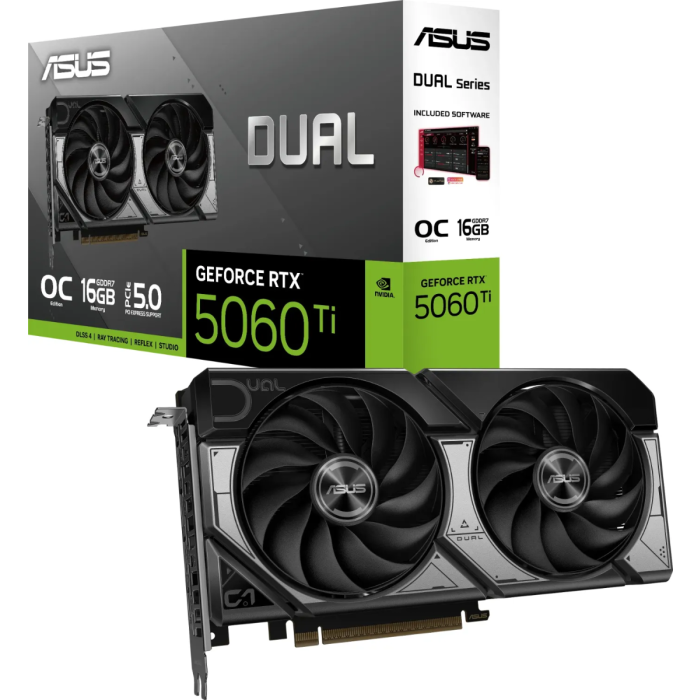 Grafična kartica ASUS Dual GeForce RTX 5060 Ti OC, 16GB GDDR7, PCI-E 5.0 DUAL-RTX5060TI-O16G