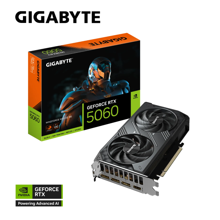 Grafična kartica GIGABYTE GeForce RTX 5060 Windforce MAX OC 8G, 8GB GDDR7, PCI-E 5.0