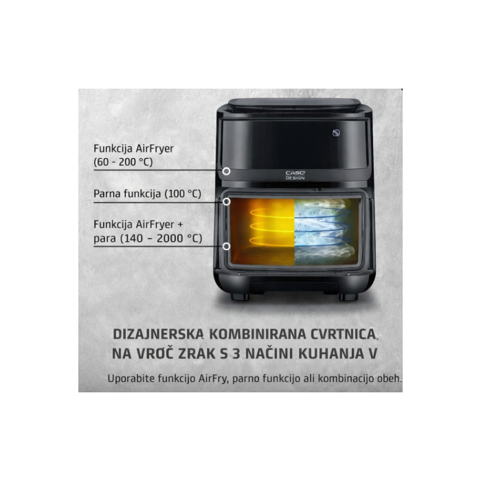 CASO Steam & Air Fry 700 cvrtnik na vroči zrak z dodatno funkcijo sopare 1700W