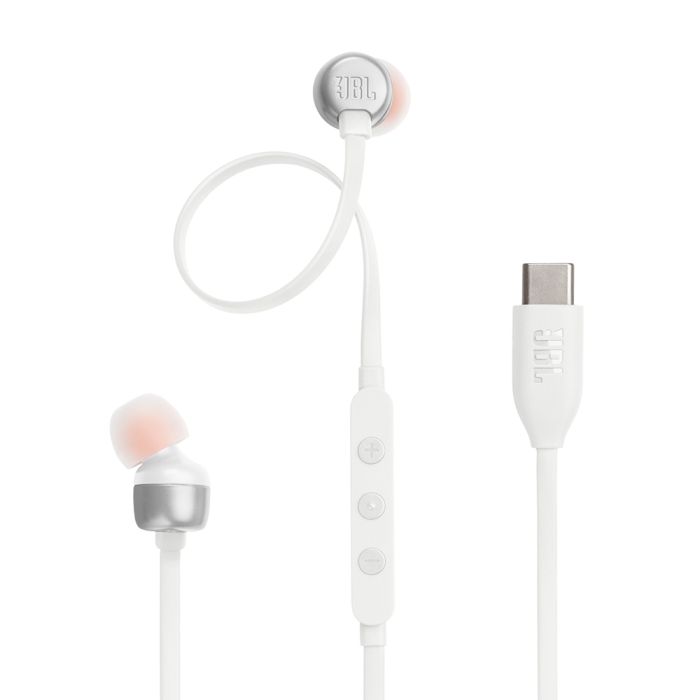 JBL USB-C žične slušalke Tune 310C, bele