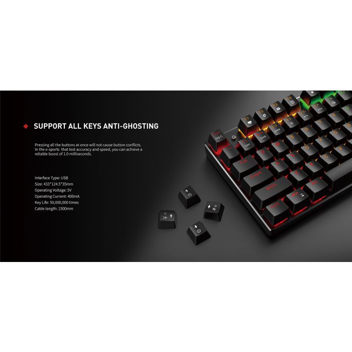 HAVIT Gamenote USB mehanska tipkovnica HV-KB498L  - SLO znaki