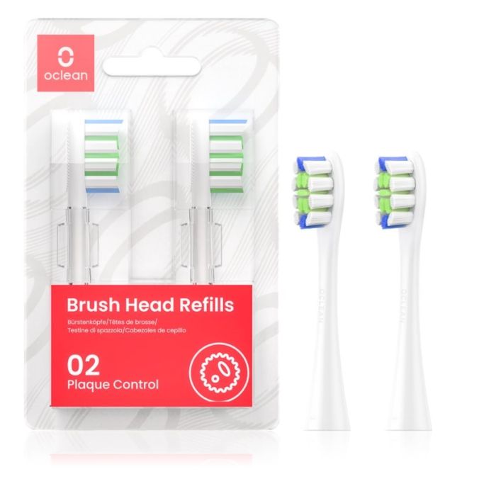 Oclean Plaque Control dva nastavka za električno zobno ščetko bela