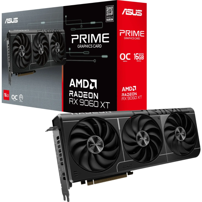 ASUS grafična kartica Dual Radeon RX 9060 XT OC, 16GB GDDR6, PCI-E 5.0 PRIME-RX9060XT-O16G