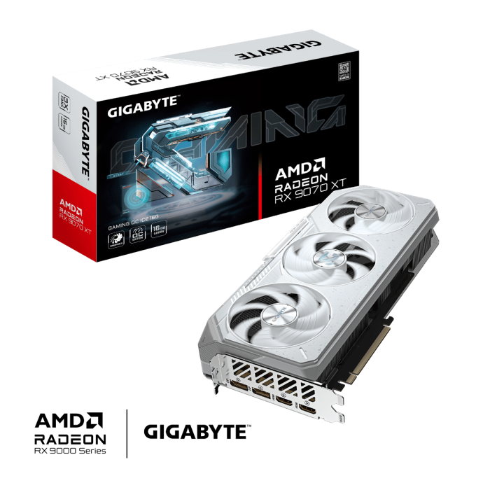 Grafična kartica GIGABYTE Radeon RX 9070 XT GAMING OC ICE 16G, 16GB GDDR6, PCI-E 5.0