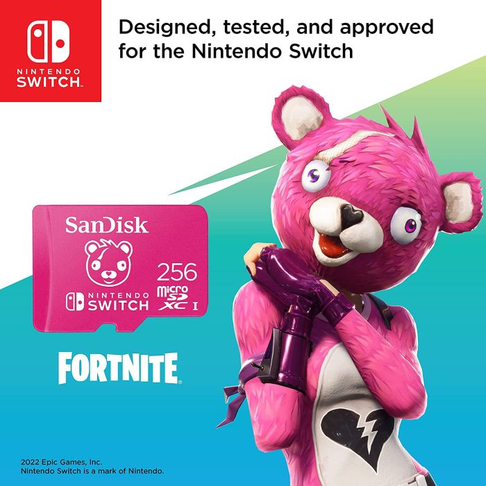 SanDisk Nintendo MicroSD UHS I Card - Fortnite Edition, Cuddle Team,  256GB