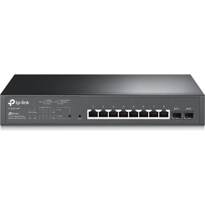 TP-LINK JetStream 8-Port Gigabit Smart PoE+ & 2-Port Gigabit SFP switch/stikalo