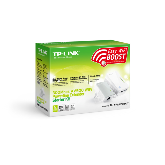 TP-LINK TL-WPA4220KIT 300Mbps AV600 WiFi Powerline Extender Starter Kit