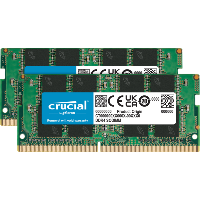Crucial 32GB Kit (2x16GB) DDR4-3200 DIMM PC4-25600 CL22, 1.2V