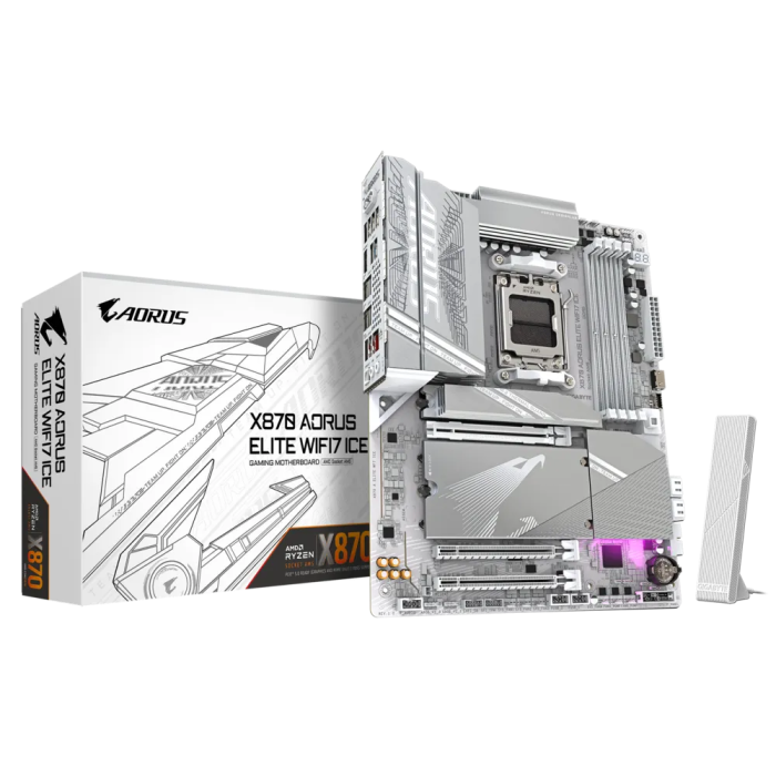 GIGABYTE X870 AORUS ELITE WIFI7 ICE, DDR5, SATA3, USB4, DP, 2.5GbE, WiFi 7, AM5 ATX