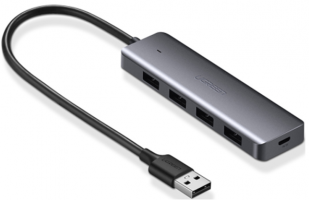 Ugreen USB čvorište, USB 3.0, srebro s 4 porta