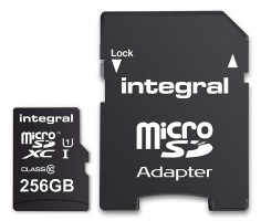 INTEGRAL 256GB SMARTPHONE & TABLET MICRO SDXC klasa10 UHS-I U1 90MB / s MEMORIJA KARTICA + SD ADAPTER