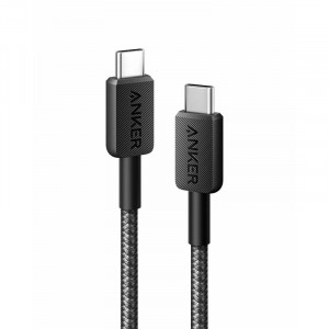 Anker 322 USB-C to USB-C pleten kabel 0,9m črn