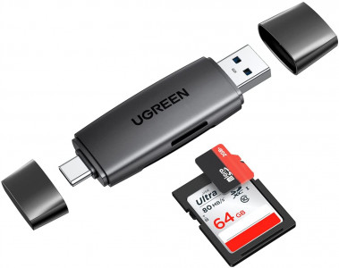 Ugreen USB 3.0 + USB-C OTG čitalec kartic
