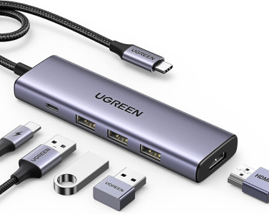 Ugreen 5-v-1 USB-C Hub (100 W PD, 4K@30Hz HDMI)