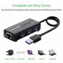 Ugreen USB 3.0 hub na 3x USB A in RJ45 - box