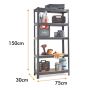 VonHaus 1.5m 5 polični regal HAMMERITE