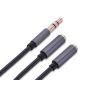 Ugreen adapter 3.5mm (M) na 2x avdio (Ž) črn - polybag