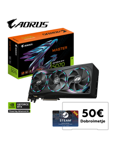 Grafična kartica GIGABYTE AORUS GeForce RTX 5070 MASTER 12G, 12GB GDDR7, PCI-E 5.0
